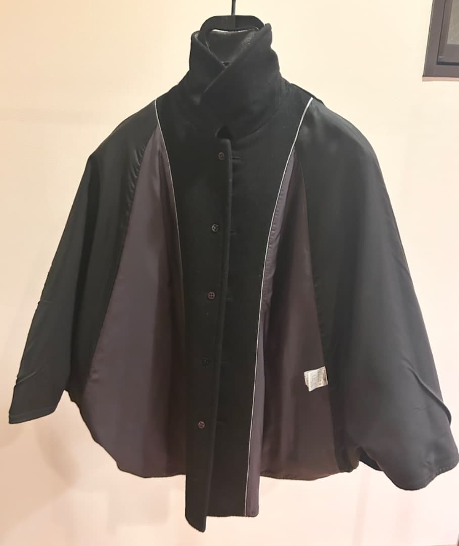 【美品】Paul Smith Black Labelウールポンチョコート(38)