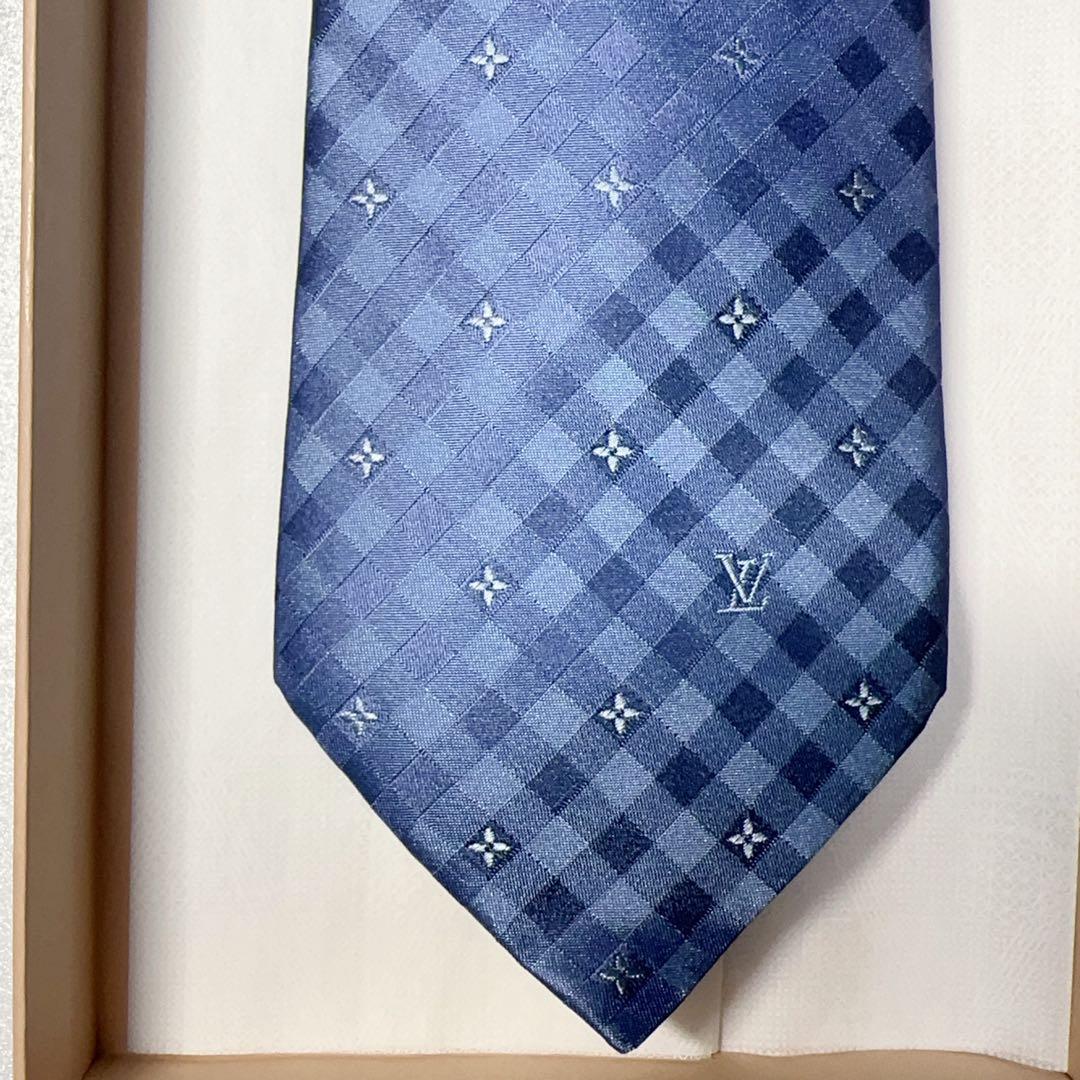 【新品未使用】LOUIS VUITTON ルイヴィトンネクタイフラワー チェック