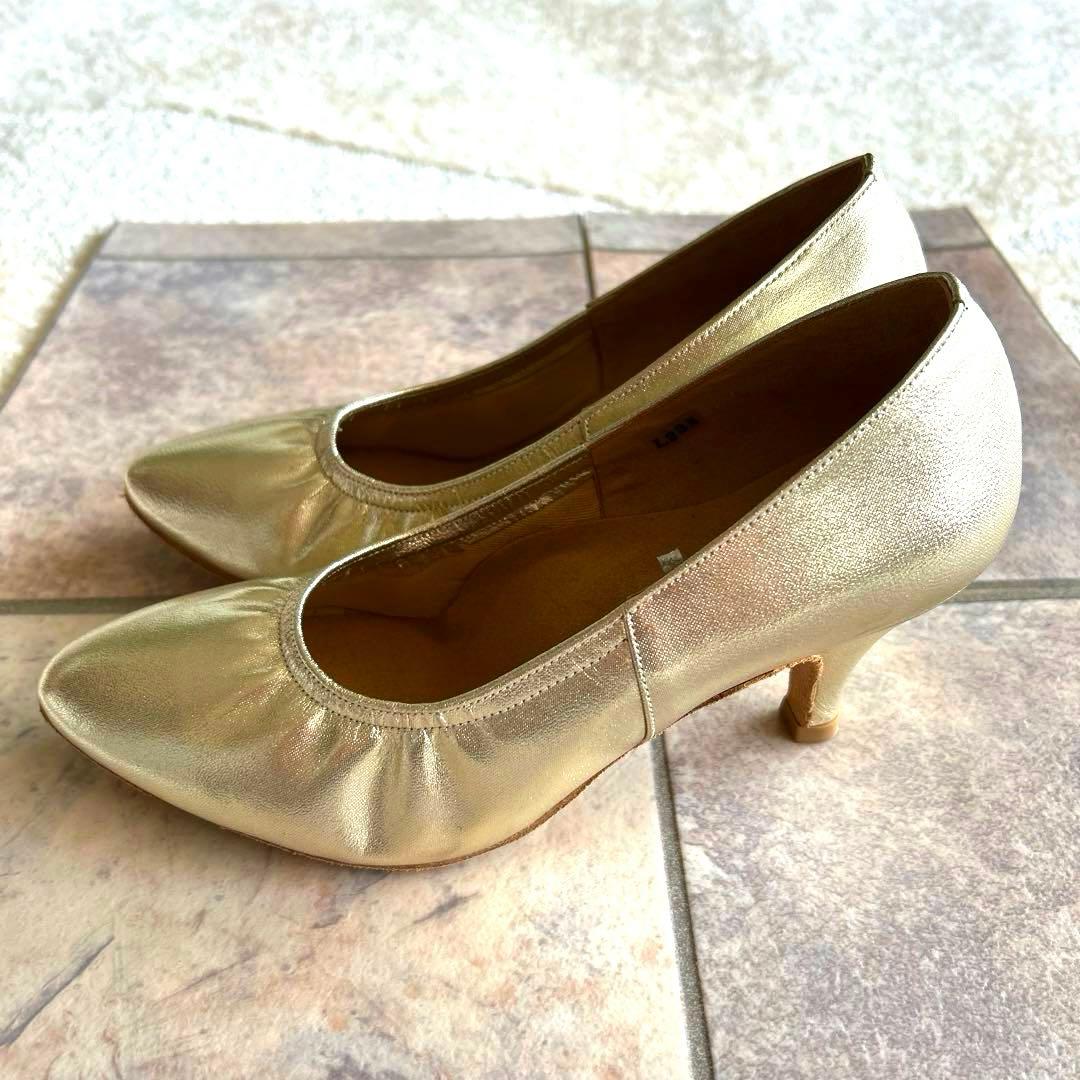新品未使用Chacott ゴールド ダンスシューズ 7cmヒール 23.5cm
