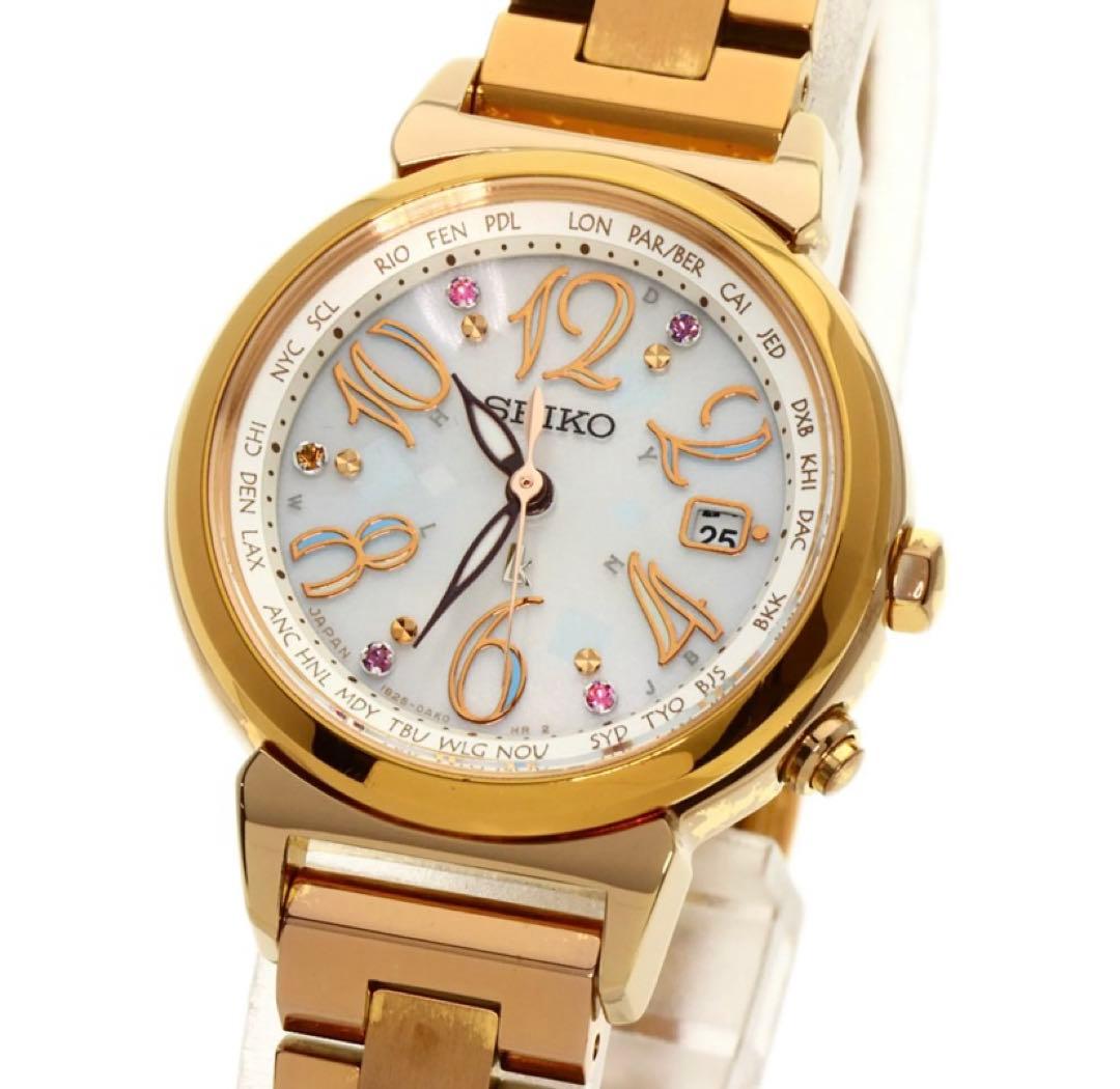 SEIKO ルキア　ゴールド 金属ベルト 時計