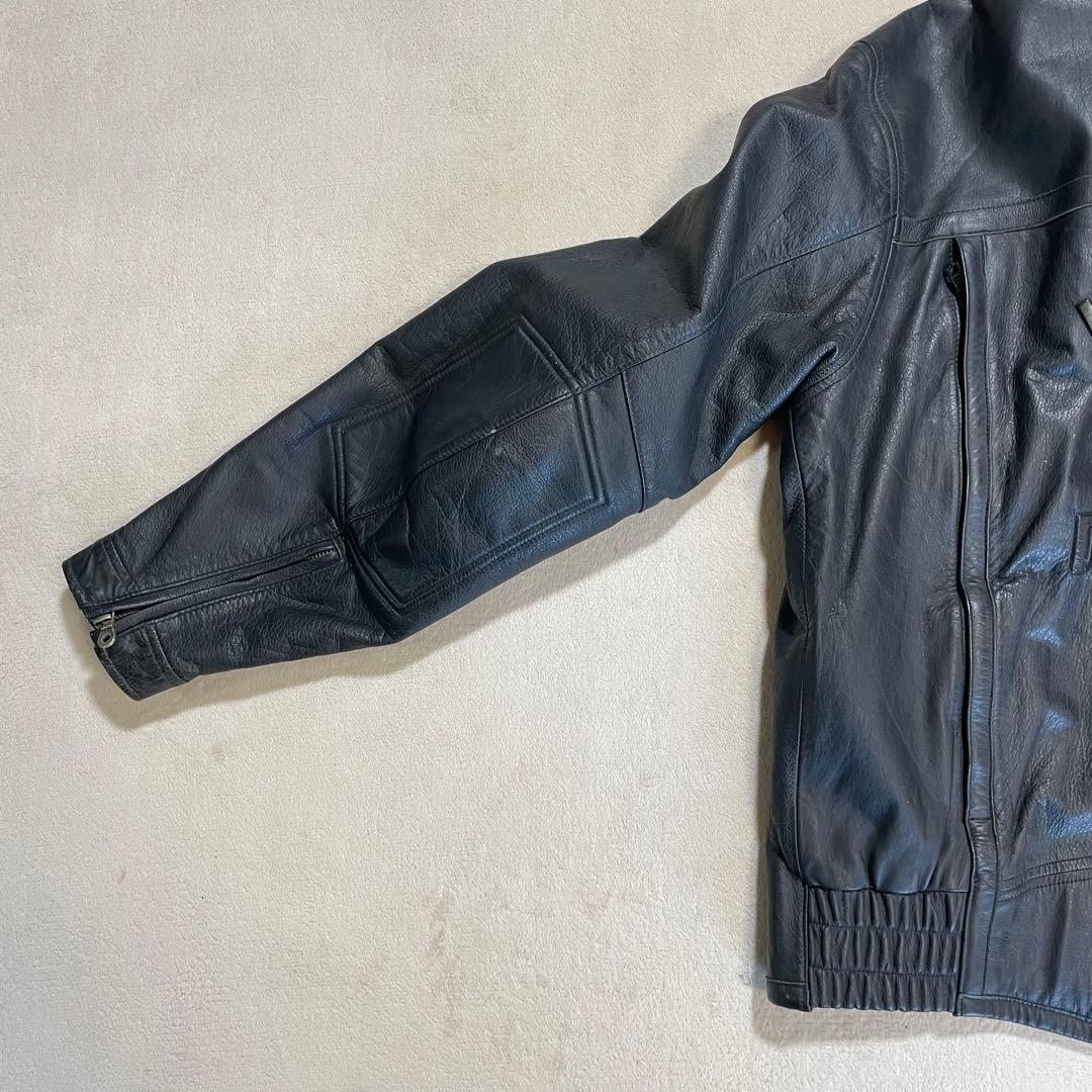 ハーレーダビットソン　レザージャケット　裏面　デザイン　シングル　ライダース　L