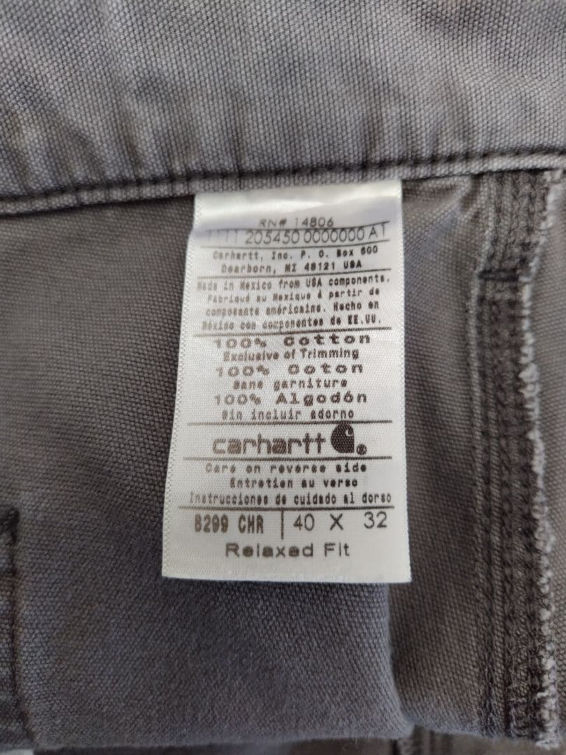 【美品】Carhartt シングルニー ワークパンツ グレー CHR
