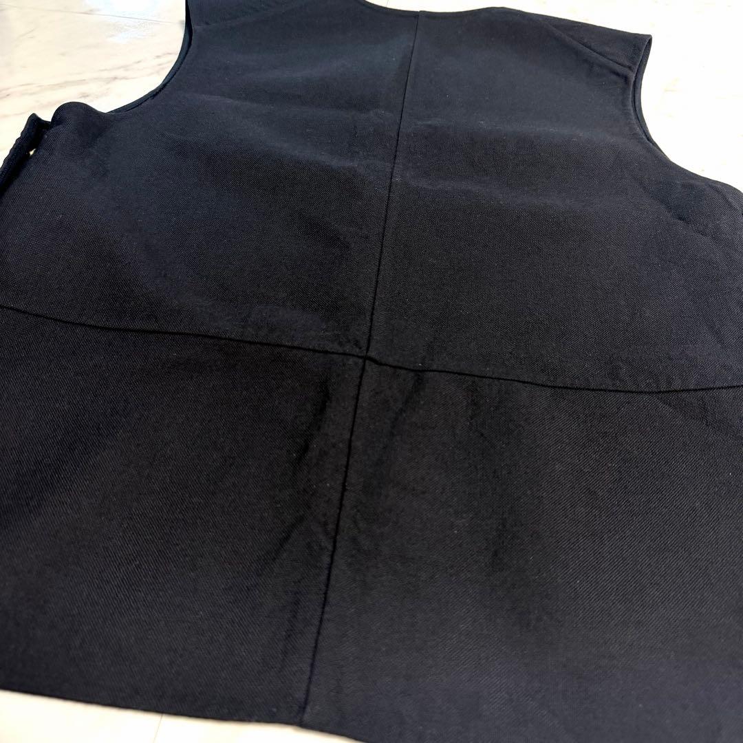 【美品✨️】ドゥロワー ウール 100% ケヌキジレ ベスト リバーコート 濃紺
