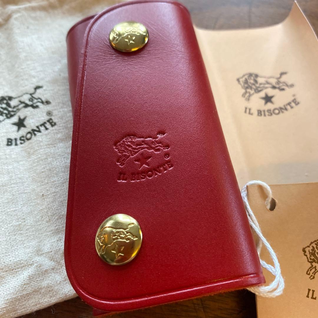 【新品未使用】IL BISONTE /イルビゾンテ　レザーキーケース レッド4連