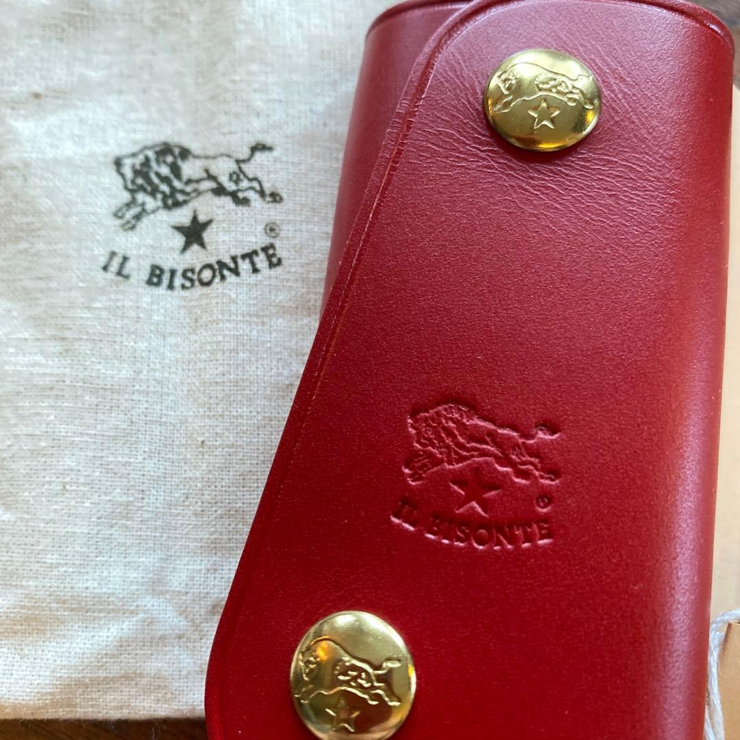 【新品未使用】IL BISONTE /イルビゾンテ　レザーキーケース レッド4連