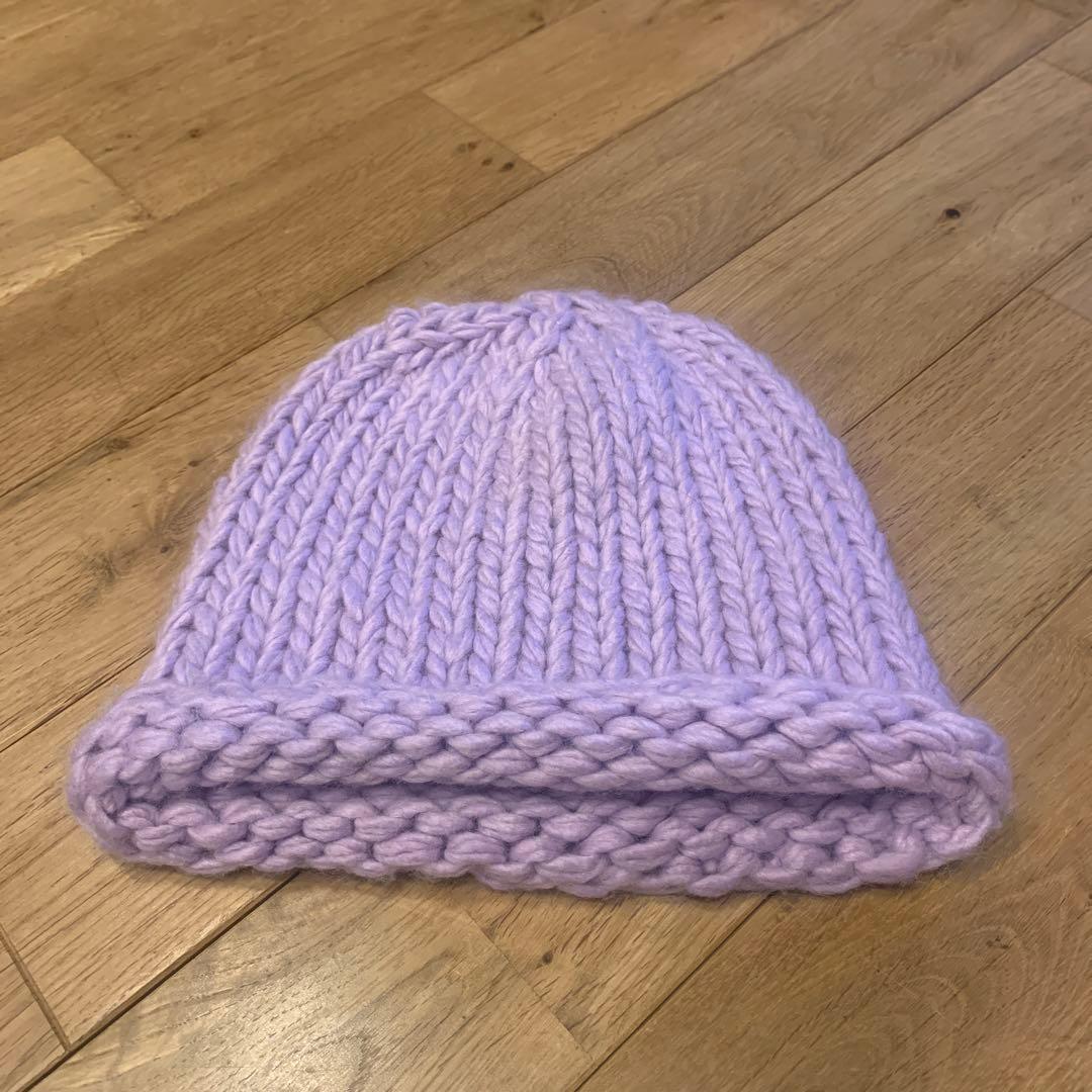 NKNIT roll knit cap（purple）