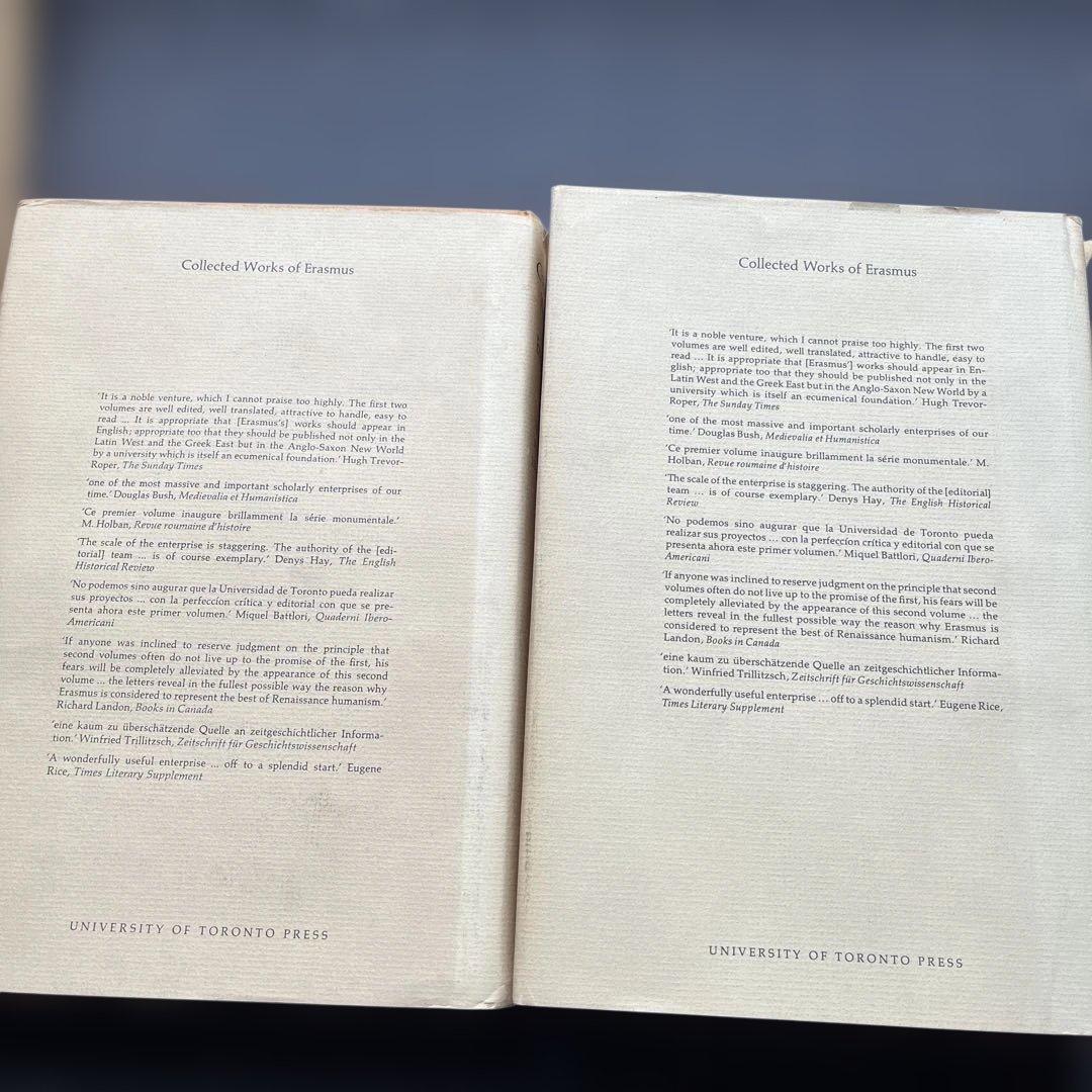 【英語本】　エラスムスの往復書簡 全４巻