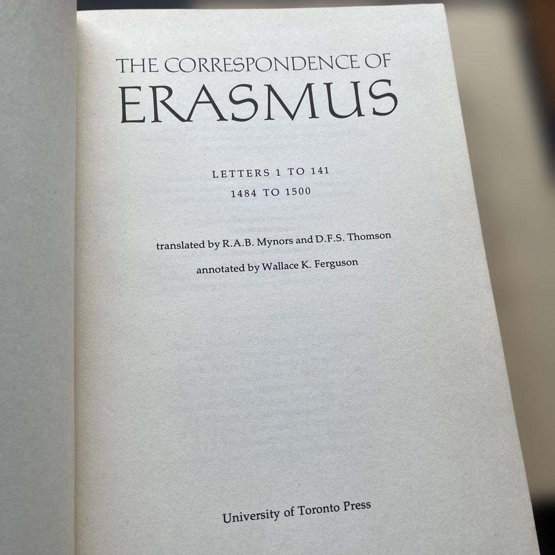 【英語本】　エラスムスの往復書簡 全４巻