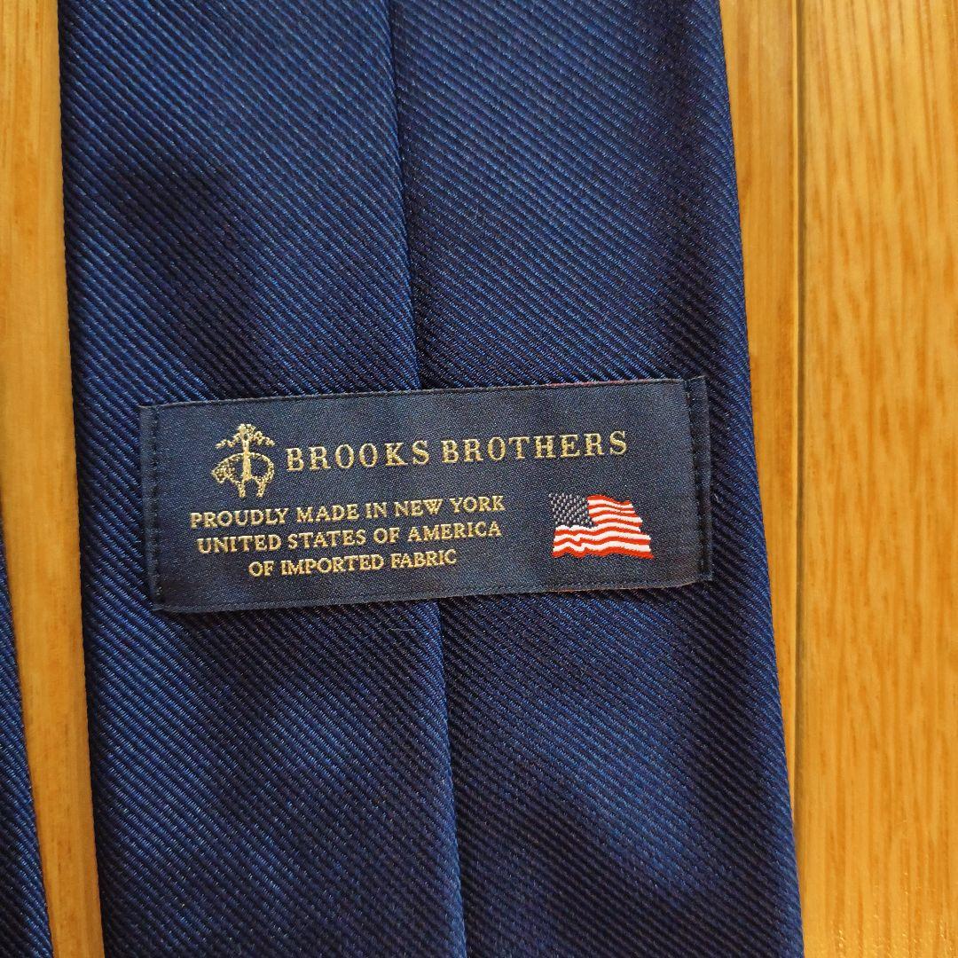 Brooks Brothers ネクタイ 紺 USA製 無地 ソリッド