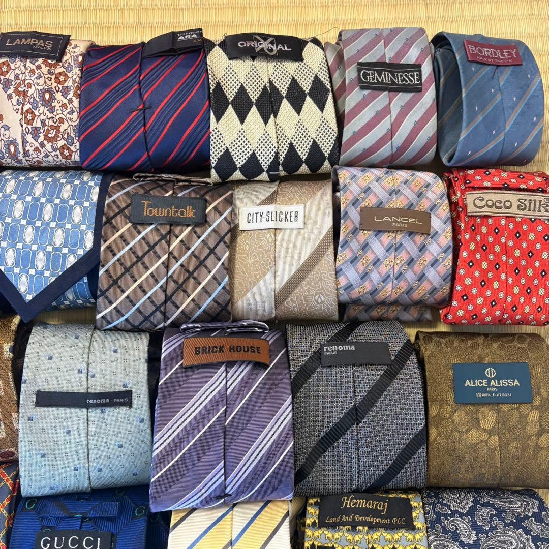 ハイブランドネクタイ 50本セット 全てシルク シャネル エルメス まとめ売り