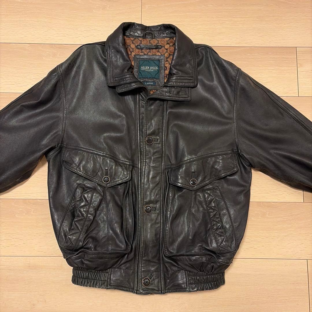 90s 80s 古着　レザージャケット　ライダース　羊革