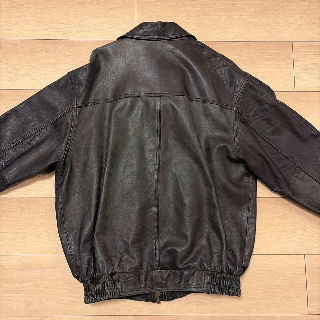 90s 80s 古着　レザージャケット　ライダース　羊革