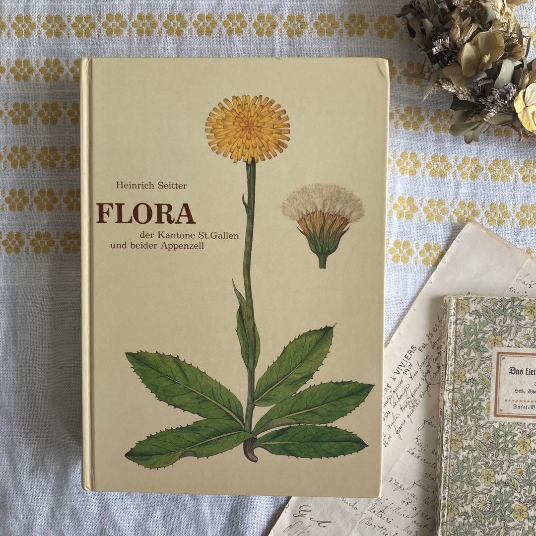 L958洋書古書　古い植物解剖図多数掲載1980年代発行ドイツの分厚い植物図鑑