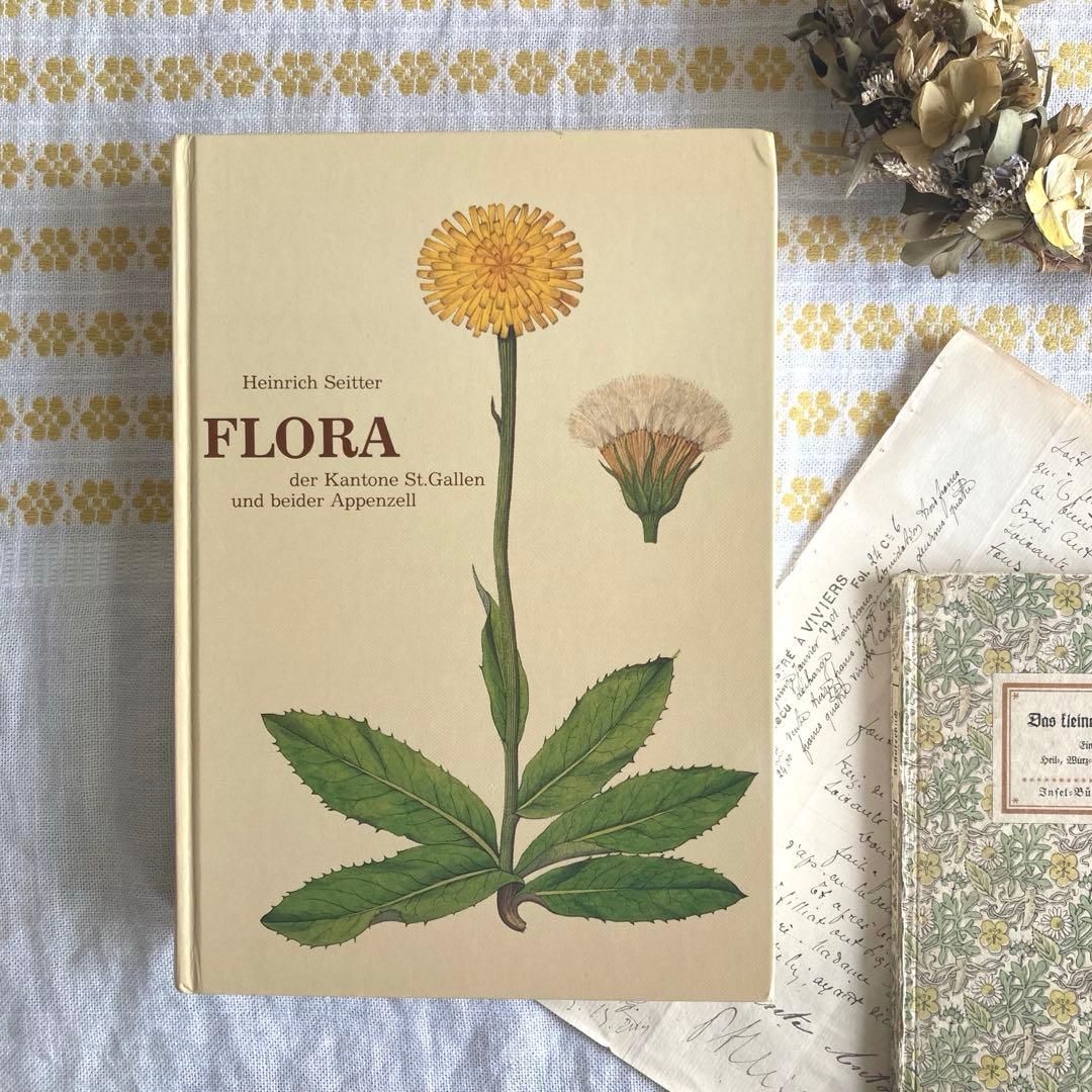 L958洋書古書　古い植物解剖図多数掲載1980年代発行ドイツの分厚い植物図鑑