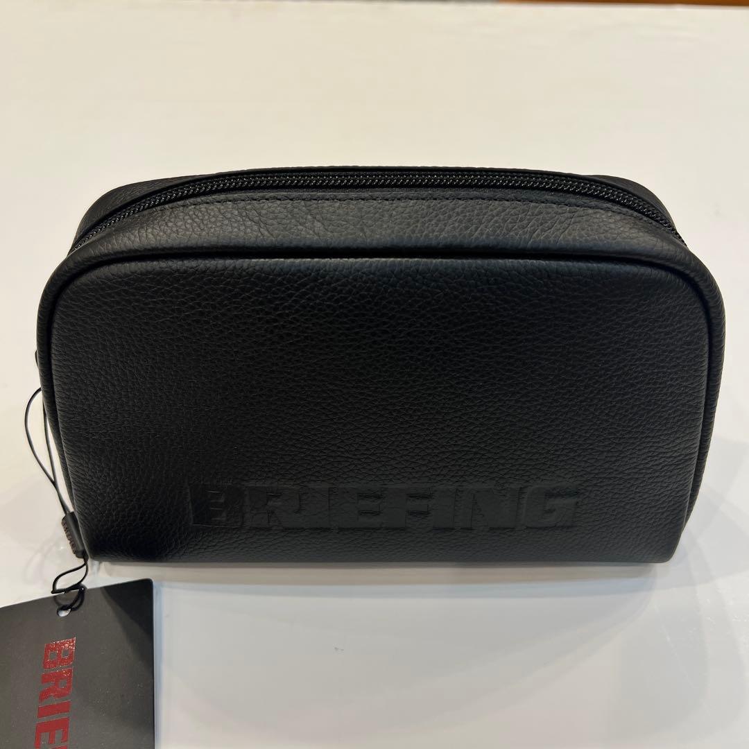入手困難　新品　未使用　BRIEFING 本革　レザー　ラウンド　ポーチM