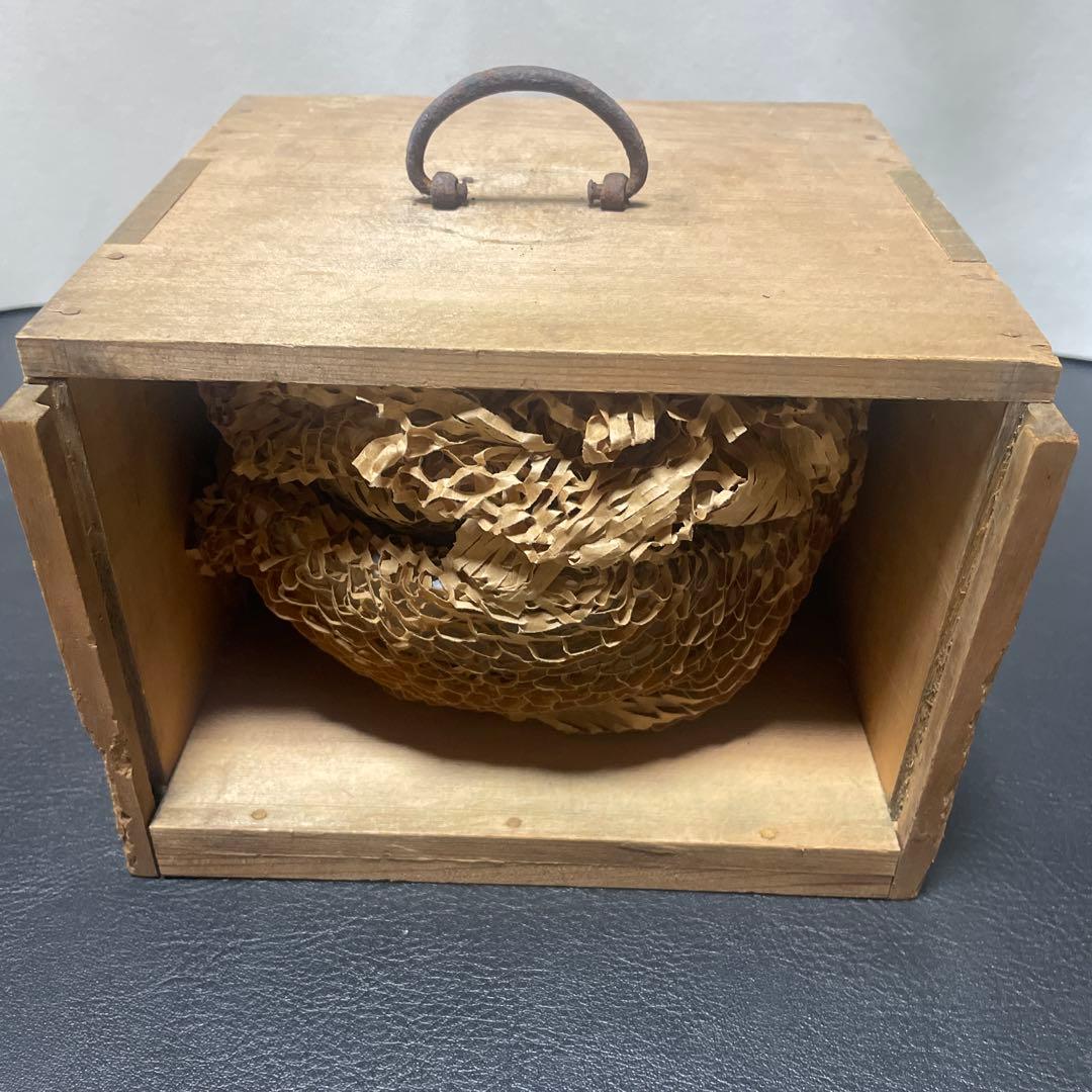 古伊万里　花形皿 深鉢　3枚セット 木箱付き　染付　深鉢　ベロ藍　大中小