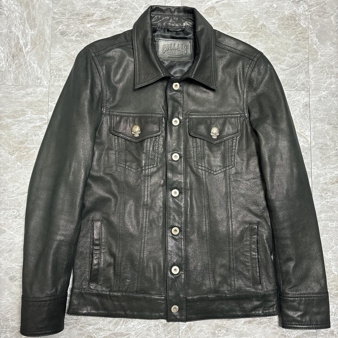 ジャケット・アウター COLLARS leather tracker jacket skull M