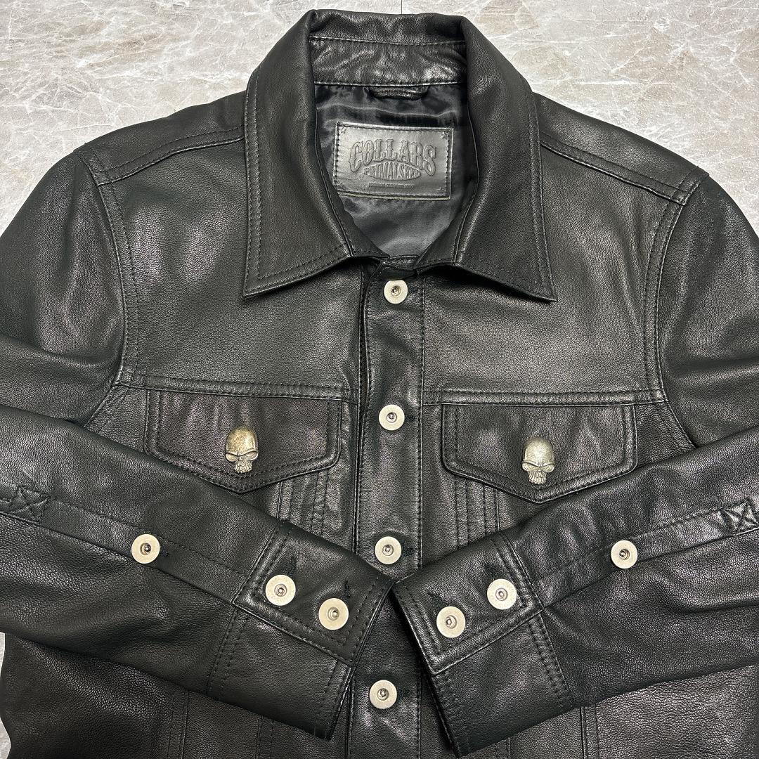 ジャケット・アウター COLLARS leather tracker jacket skull M