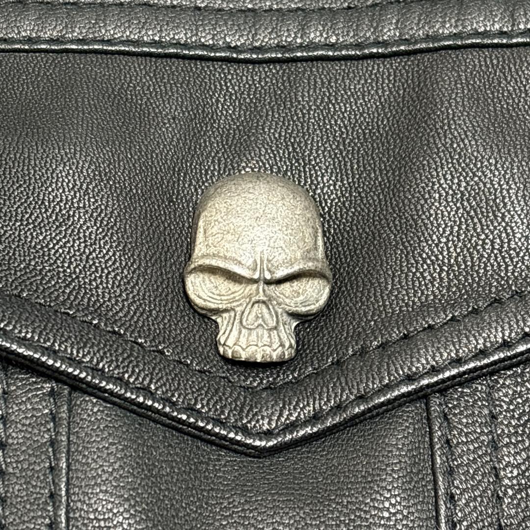 ジャケット・アウター COLLARS leather tracker jacket skull M