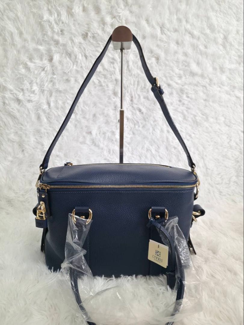 キプリス VolVie バギーバッグ 牛革 ネイビー 2WAY新品 日本製 撥水