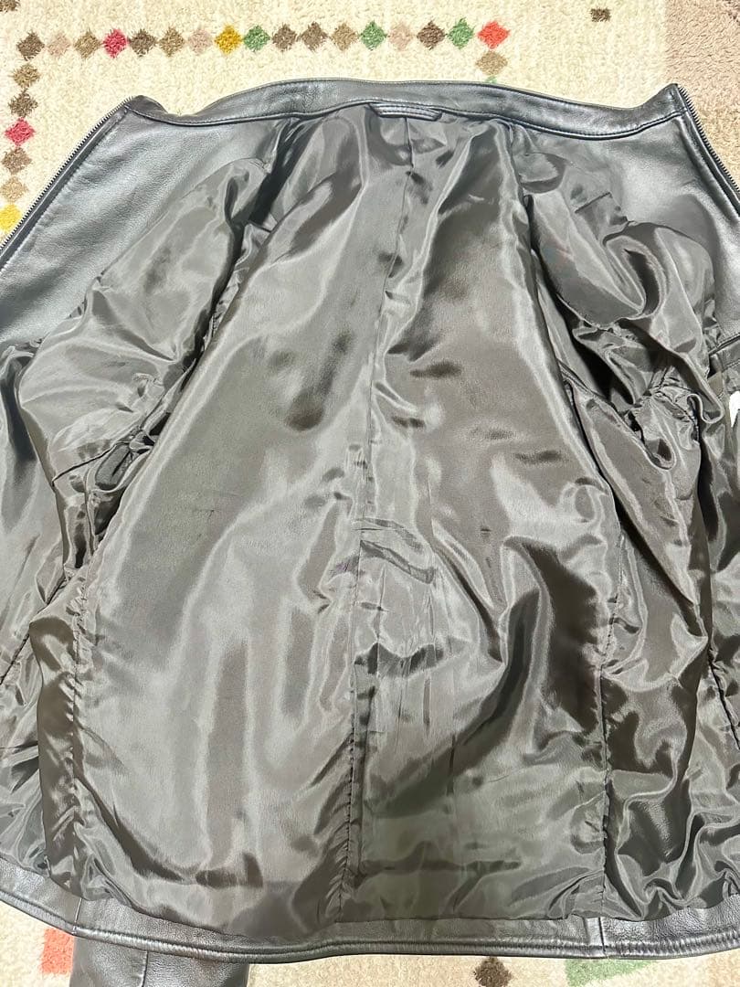 【着用数回】レザージャケット　ライダース　本革　ラムレザー　ブラック　Lサイズ