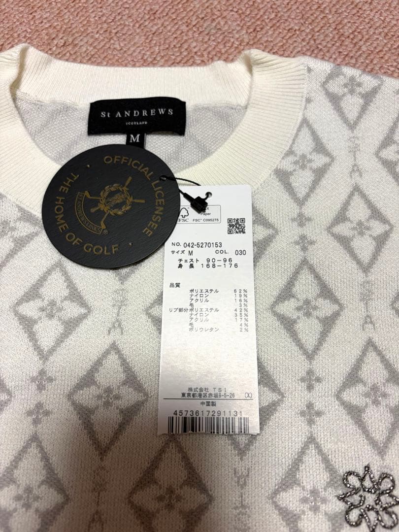 St ANDREWS ゴルフウェア メンズ 長袖ニット Mサイズ