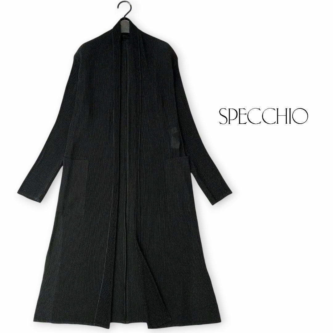 桔梗様■美品 SPECCHIO スペッチオ クリスタルプリーツ ロングジャケット