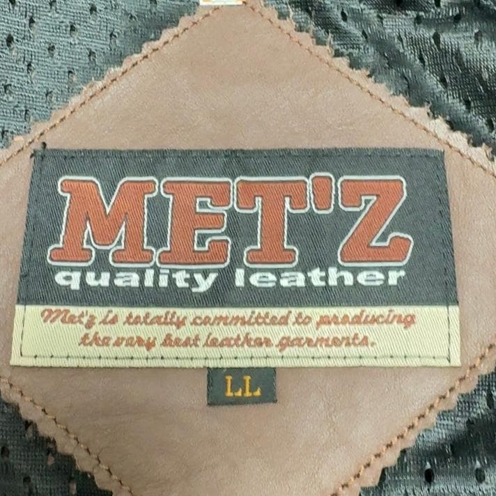 美品 パンチングレザー シングルライダース ジャケット XL 羊革 MET'Z
