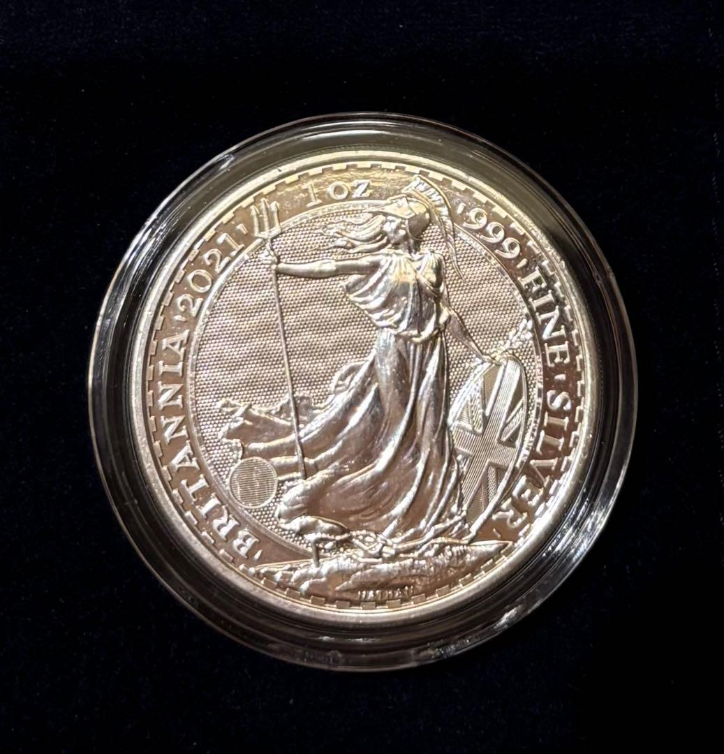 2021年 イギリス・ブリタニア銀貨1オンス　クリアケース入り　1枚