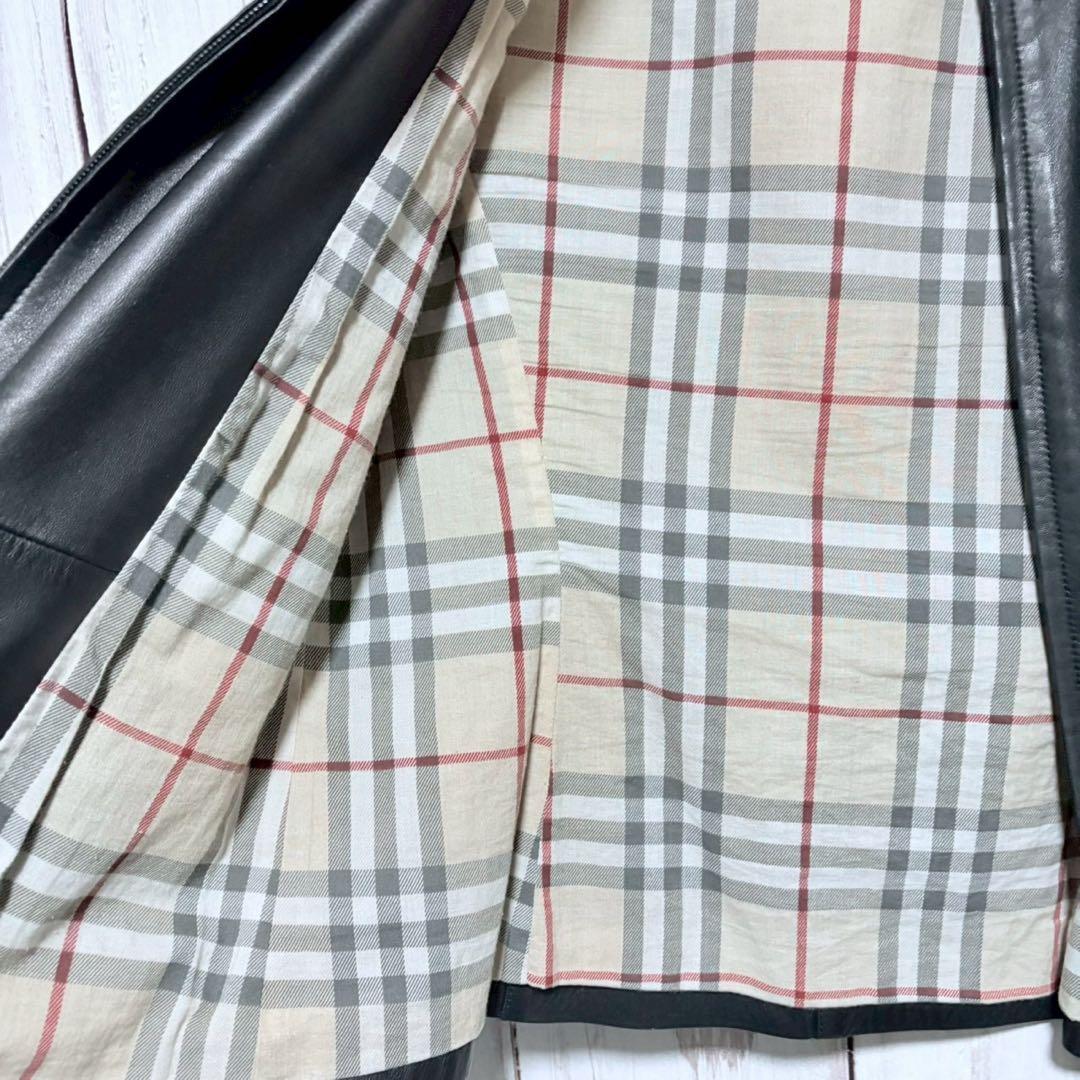 BURBERRY 本革 レザージャケット ノバチェック S〜Mサイズ