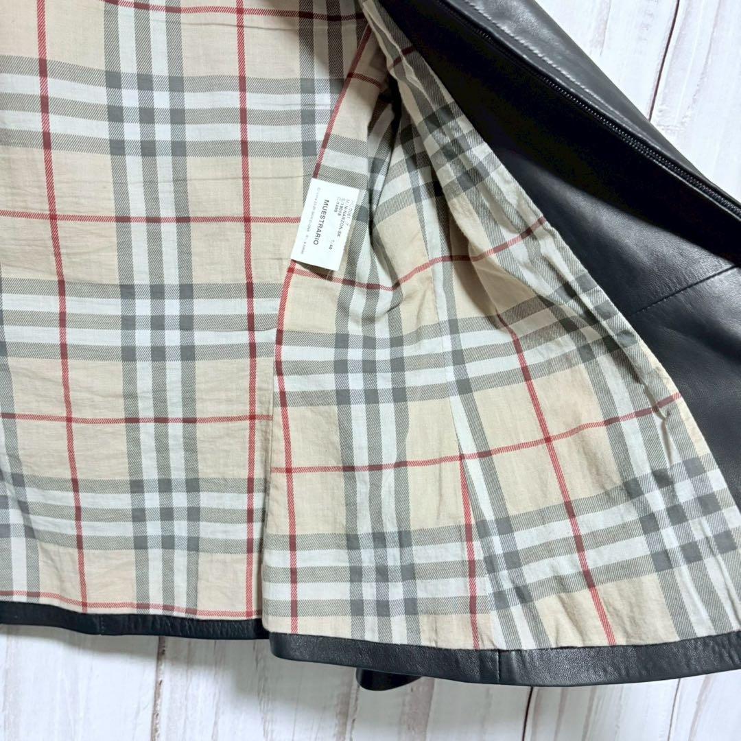 BURBERRY 本革 レザージャケット ノバチェック S〜Mサイズ