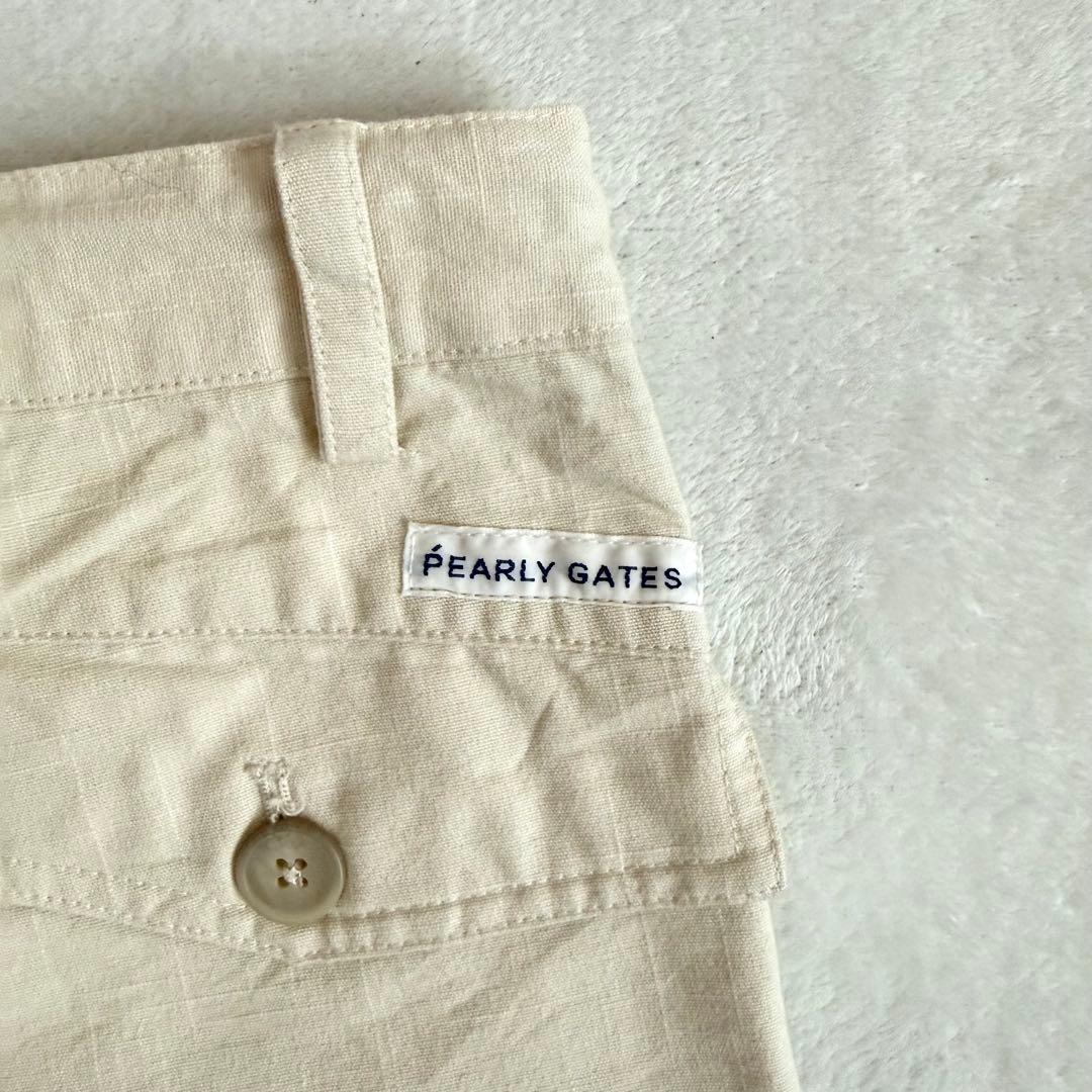 PEARLY GATES パーリーゲイツ パンツ 生成り ロゴ刺繍 サイズ6