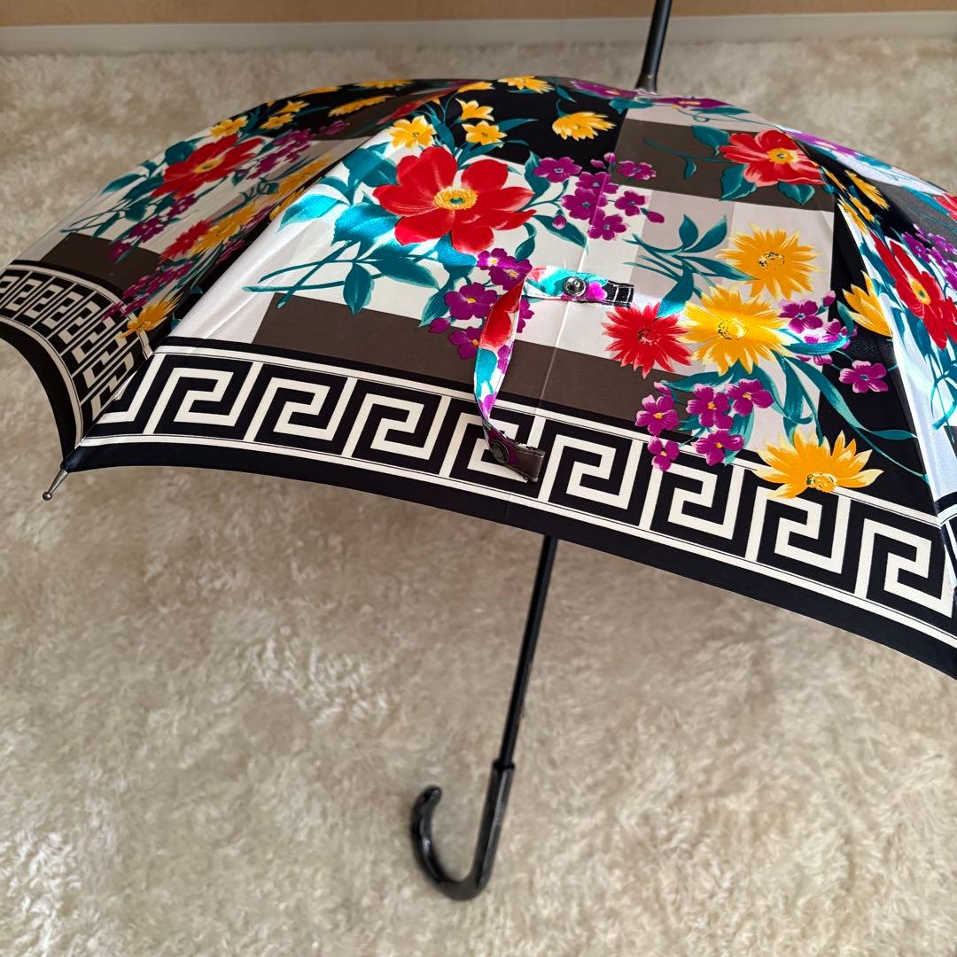 GIANNI VERSACE ヴェルサーチ 長傘 花柄 グレカ柄 かさ