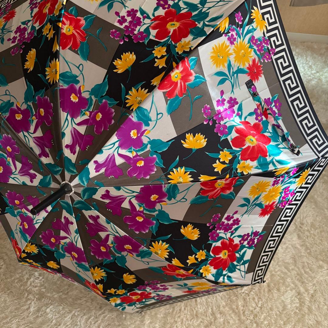 GIANNI VERSACE ヴェルサーチ 長傘 花柄 グレカ柄 かさ
