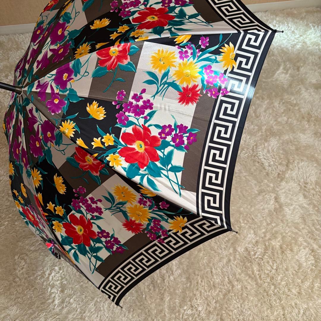 GIANNI VERSACE ヴェルサーチ 長傘 花柄 グレカ柄 かさ