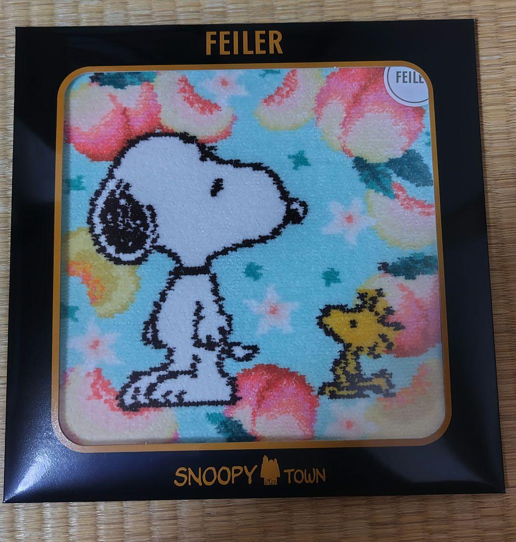 FEILER スヌーピー タオルハンカチ2枚セット　ピーチ　フルーツ&フラワー