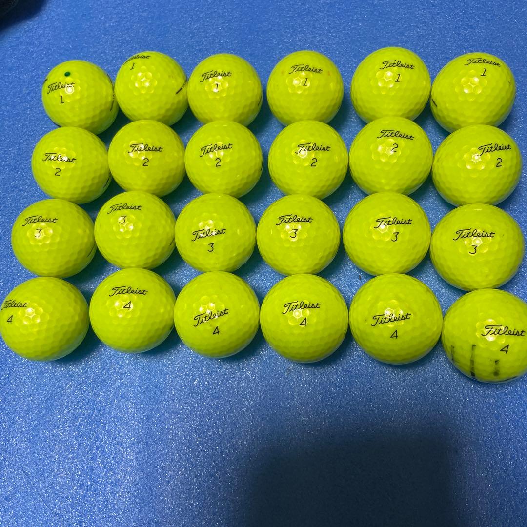 美品タイトリストPro v1イエロー24個＋4個おまけ付き送料無料