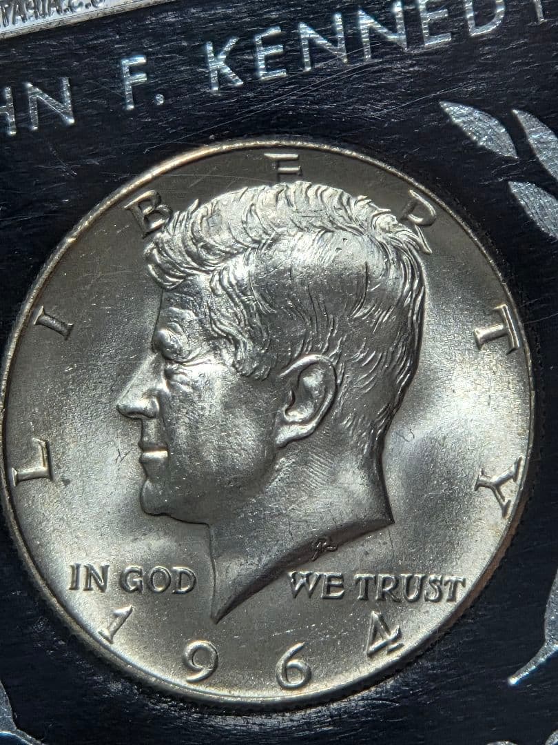 アメリカ合衆国　ケネディ大統領　ハーフダラー銀貨　1964 D　No.2