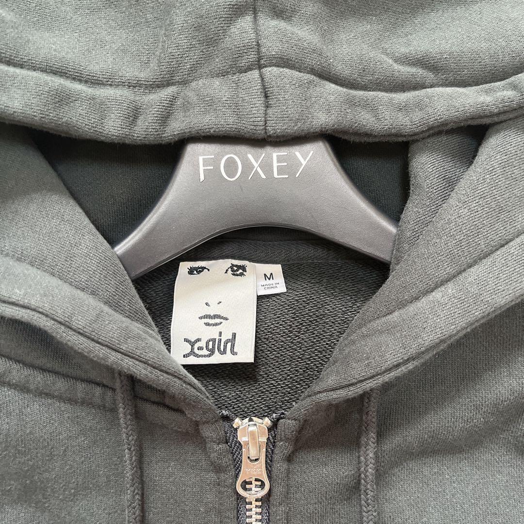 美品♡X-girl ZIP UP SWEAT HOODIE チャコール Mサイズ