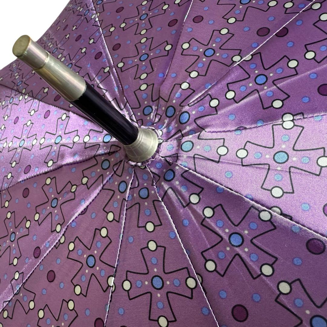 yves saint laurent 傘 ドット パープル タッセル 長傘　雨傘