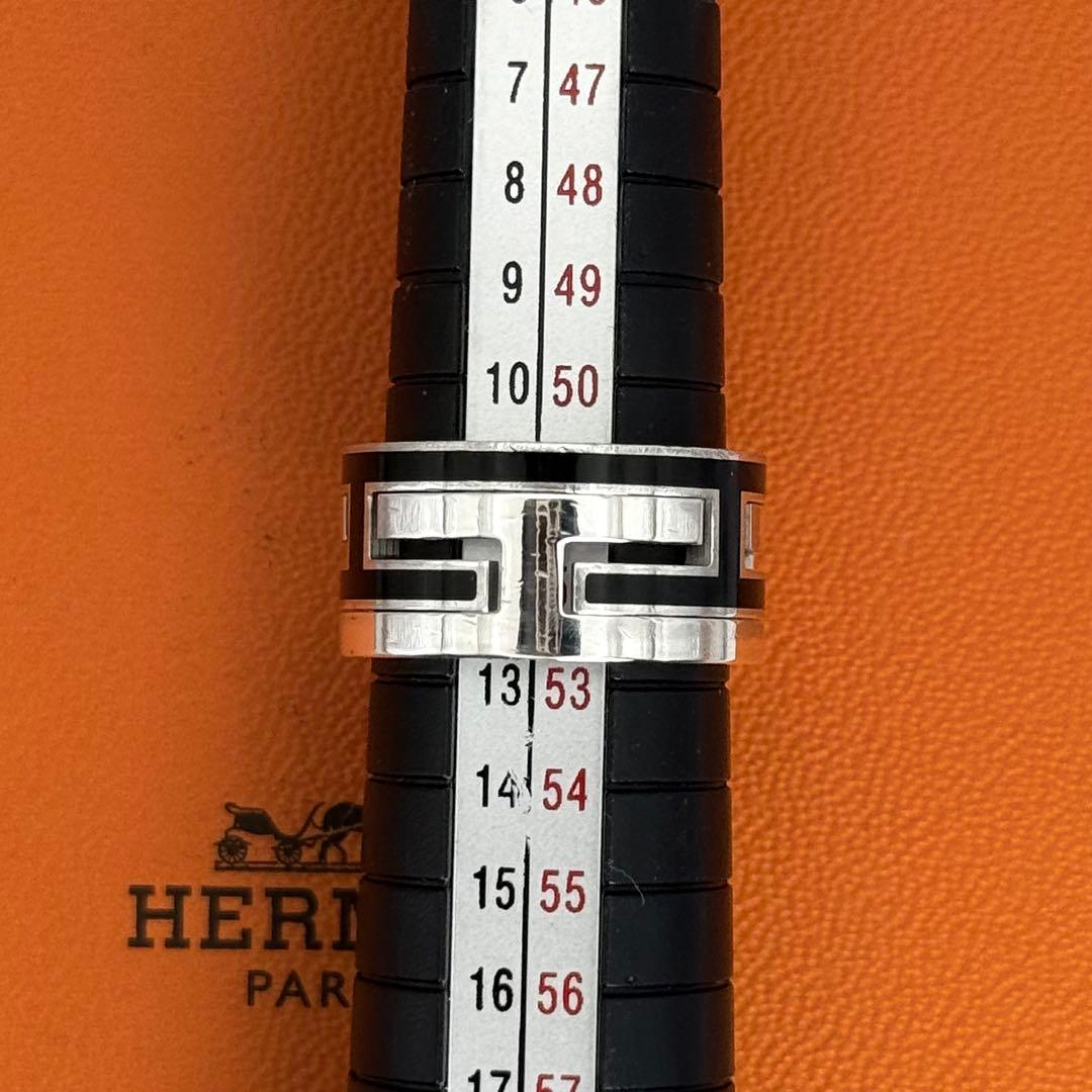 【新品磨き】HERMES | エルメス ムーブアッシュ リング 12号 黒