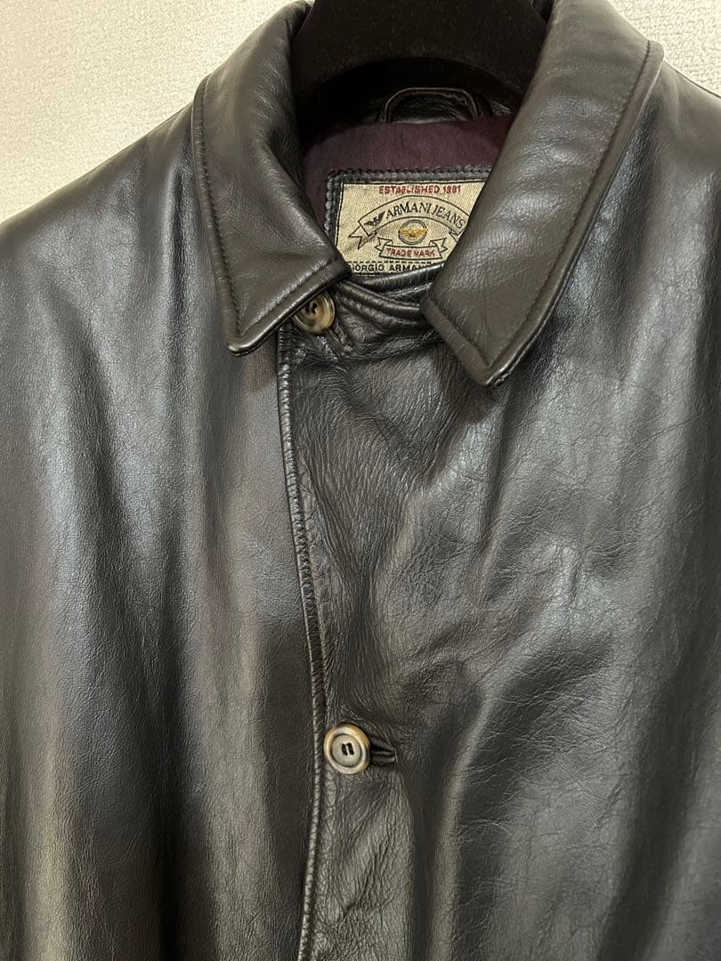 値下げ中！80's ARMANI JEANS leather half coat