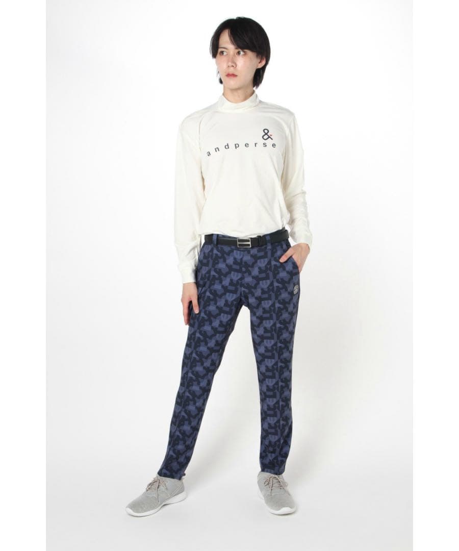 and per se ロングパンツ プリンテッドジョガーパンツ　総柄