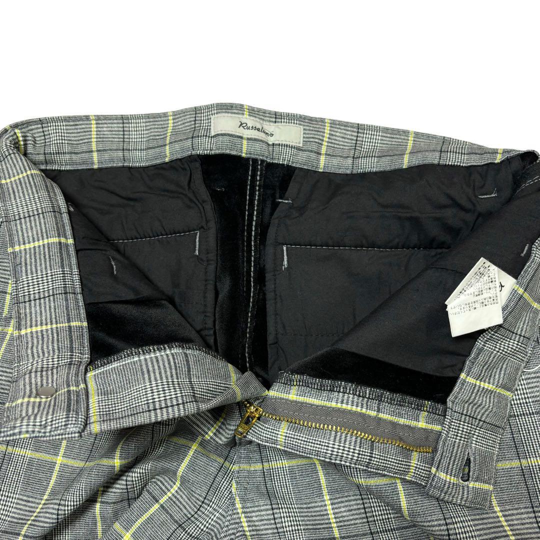 新品 ラッセルノ ゴルフ ストレッチ ウォーム チェック パンツ グレー M