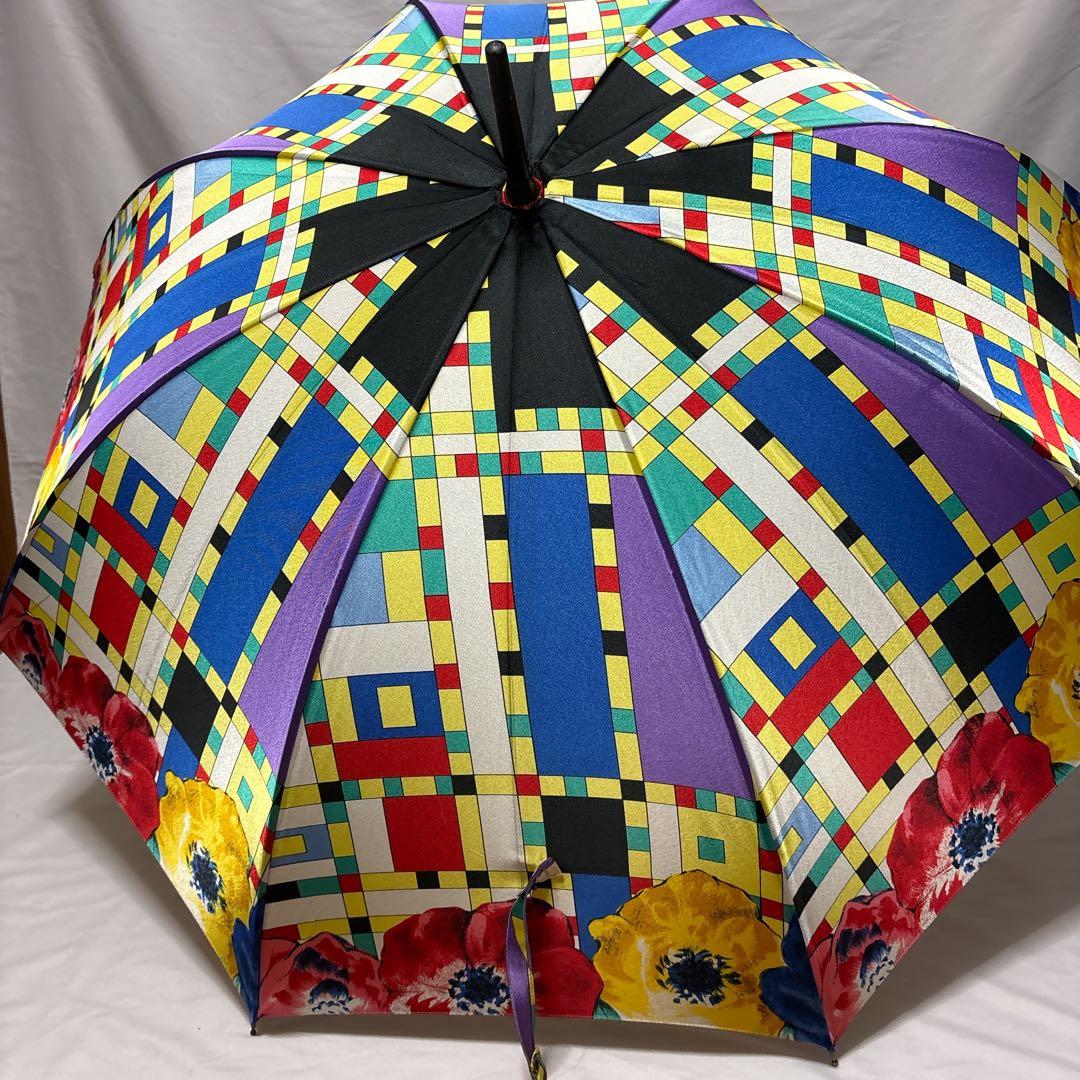 【美品】ジャンニ ヴェルサーチ 長傘 カバー付き 花 バロック 総柄