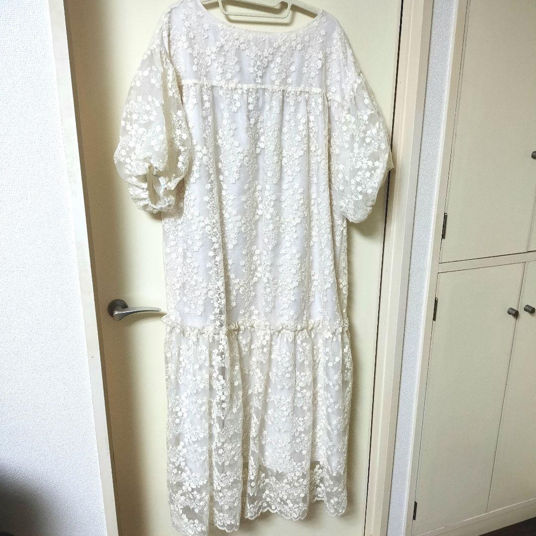 ワンピース yourmle back ribbon flower jacquard