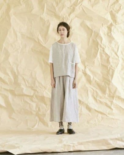 tumugu:ツムグ ⿻東炊きアンティークナインテ リネンベスト 2way日本製