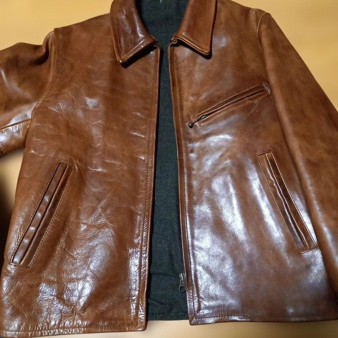 UNKNOWN ハーフベルト レザースポーツジャケット 馬革 36