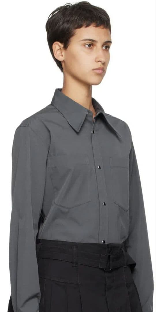 【新品】LEMAIRE Gray Pointed Collar Shirt 34