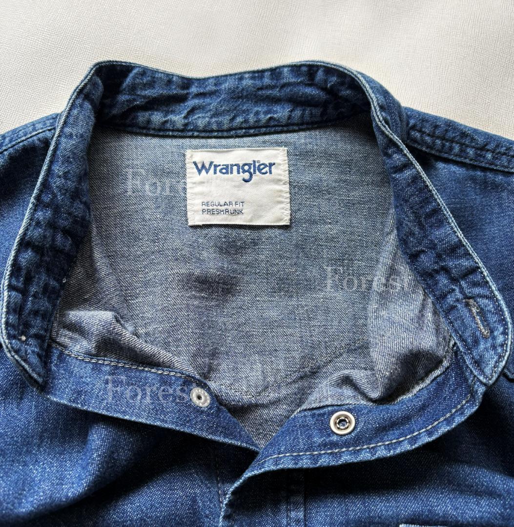 Wrangler ノーカラーデニムシャツワンピース　sizeFREE　SHIPS